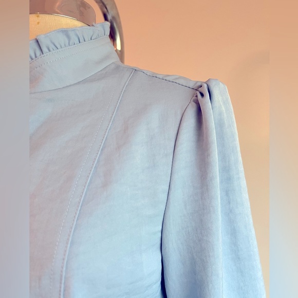 New Blue 3/4 Sleeves Jacket Blazer Sz M - Picture 4 of 14